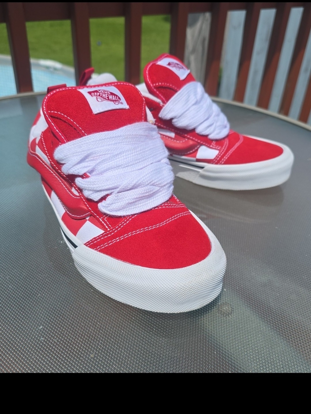 Red/white Checkered Vans